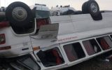 واژگونی مینی‌بوس در جاده سبزوار هفت نفر را مجروح کرد